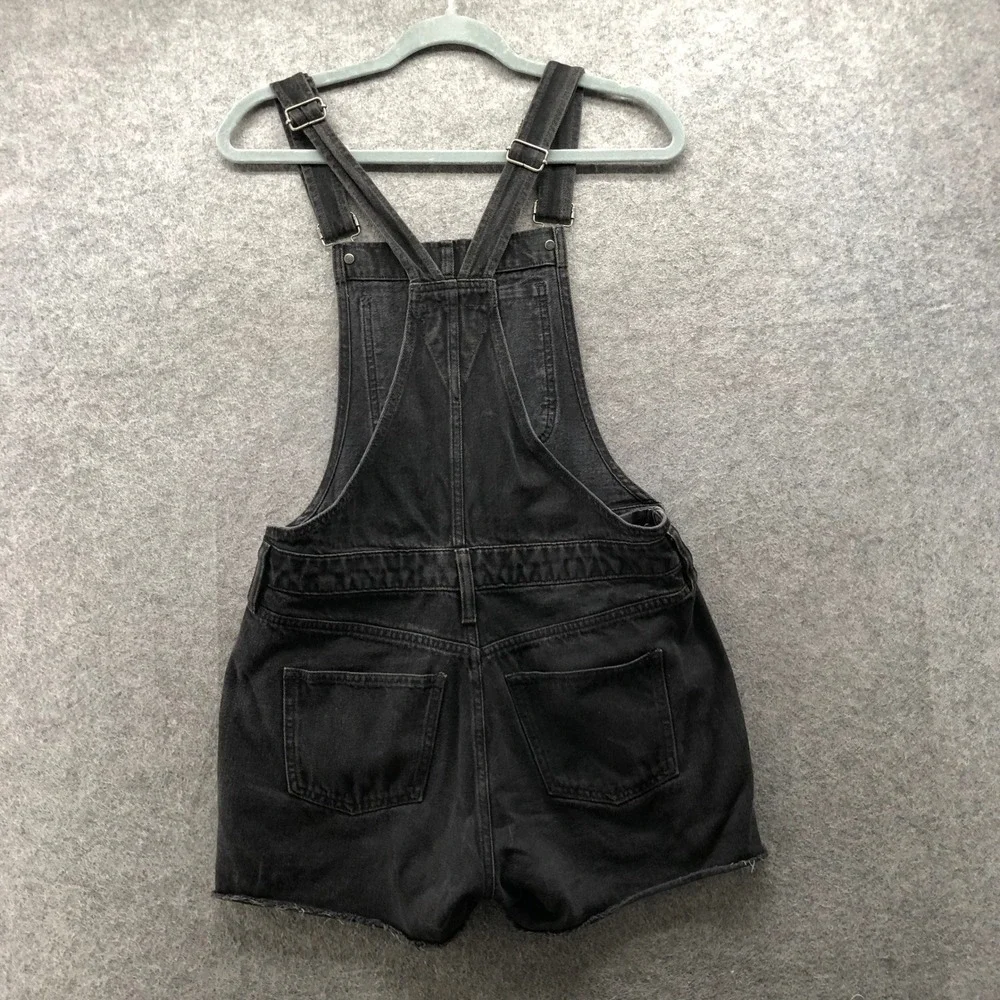 Madewell Denim Shortalls Womens S Washed Black Adirondack Short Overalls